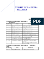 Calcutta University MBM Syllabus