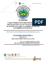 Avance Caracterización Fisicoquímica Del Mucilago de Cacao y Evaluación de Su Potencial para La Formulación de Una Bebida Funcional