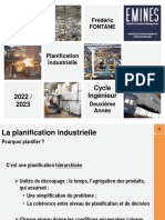 Cours - SPL - CI2A - EMINES 2022 - 2023 Séance Planification Industrielle 1 Novembre 2022