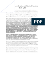 Hechos Políticos y Relevantes en La Historia de Honduras Desde 1