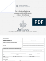 Formato de Solicitud de Licencia Ambiental Única en Materia Atmosférica