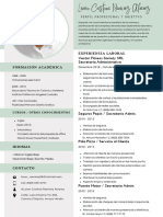 Curriculum CV Mujer Formal Moderno y Sencillo Verde