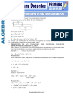 Operaciones Con Monomios para Primero de Secundaria