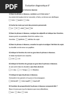 Évaluation Diagnostique 5e