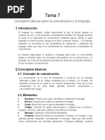 Principales Conceptos Sobre La Comunicación y El Lenguaje.