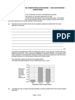 3.2 Organisms and Substance Exchange - Gas Exchange 1 - Questions