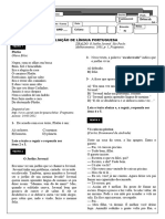 Avaliação de Português - 6°ano - IV Bim.