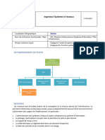 Fiche de Poste Ingénieur Système Et Réseaux