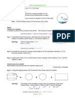 Volume and Surface Area of A Cylinder LESSON