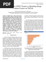 The Influence of POV Trend As A Branding Image Content Creator On TikTok