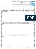 Atividade de Matematica Situacoes Problema de Adicao e Multiplicacao 2 Ano e 3 Ano