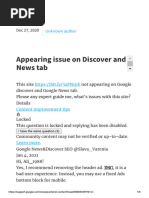 Appearing Issue On Discover and News Tab - Google Publisher Center Community