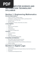 Gate Computer Science and Information Technology Syllabus