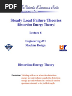 Steady Load Failure Theories (Distortion Energy Theory)