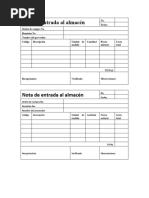 Formatos (Nota de Entrada, Vale de Salida y Tarjeta de Control)