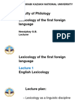 Lecture 1. English Lexicology