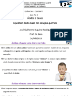 Aula 7 e 8 Ácido Bases e Equilibrio A B