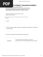 Cuestionario Unidad I, Geometría Analítica - Formularios de Google