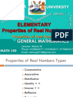 Properties of Real Numbers