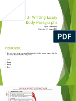 Lesson 3 Writing Essay Body Paragraphs