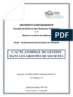 Théorie de L'acte Anormal de Gestion Master