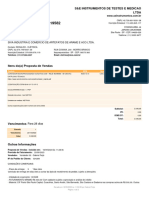 Proposta de Vendas #19582: S&E Instrumentos de Testes E Medicao Ltda