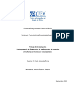 Importancia de Los Proyectos de Inversión. Ensayo.