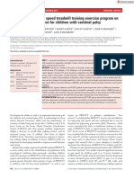 Effects of A Supported Speed Treadmill Training Exercise Program On Impairment and Function For Children With Cerebral Palsy