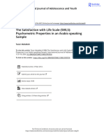 The Satisfaction With Life Scale SWLS Psychometric Properties in An Arabic Speaking Sample