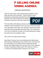 Gap Selling Online Training Agenda - Outline 2