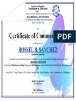 Certificate of Commendation Speaker