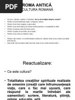 Cultura Romei Antice, Clasa 5