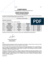 Constancia: Corporacion Huascaran Sac VIGENCIA: 16/08/2023 AL 06/09/2023 Actividad: Construccion