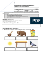 Evaluación 1°año Unidad 2 Primeras Consonantes