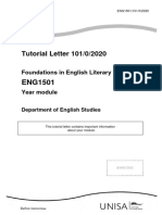 Tutorial Letter 101/0/2020: Foundations in English Literary Studies