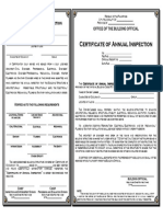 Certificate of Annual Inspection