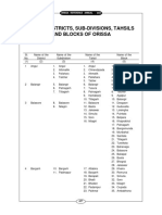 List Districts Subdivisions Tahasils Blocks Orissa