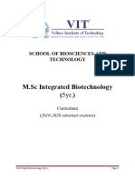 M.SC Integrated Biotechnology AY 2019 2020