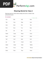 Rhyming Words For Class 2