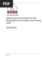 Maintenance Requirement For Lifts, Lifting Platforms, Escalators and Moving Walkways