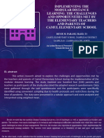 Implementing Modular Distance Learning