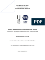 A Força Transformadora Da Demanda Pelo Sentido: Universidade de Lisboa Faculdade de Letras Departamento de Filosofia