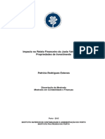 Impacto No Relato Financeiro Do Justo Valor para As Propriedades de Investimento