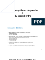 Etude Des Systèmes Premier Et Second Ordre