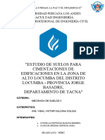 Estudio de Suelos para Cimentaciones de Edificaciones en La Zona de Alto Locumba Del Distrito Locum