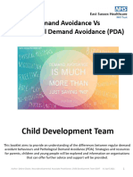 Demand Avoidance Vs Pathological Demand Avoidance PDA