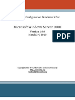 CIS Windows Server 2008 Benchmark v1.0.0