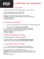 20 Exercícios Resolvidos Sobre Lançamentos Contábeis