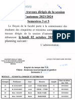 Emploi Du Temps TD s3 s5