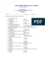 Prelim Exam - PEC 1 Human Anatomy and Physiology